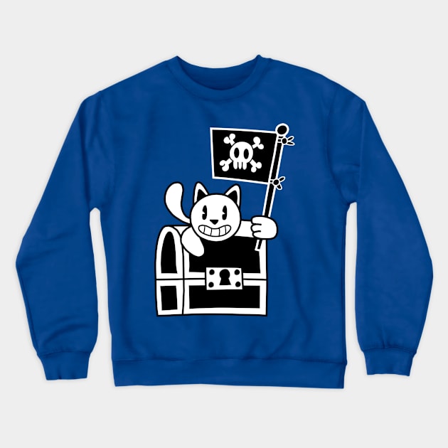 Pirate Cat's Treasure Crewneck Sweatshirt by pako-valor